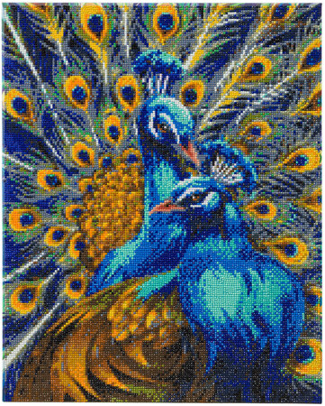 Tableau Broderie Diamant Crystal Art 40x50cm Paons