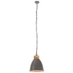vidaXL Lampe suspendue industrielle Gris Fer et bois solide 35 cm E27