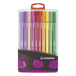 Stylo feutre stabilo pen pointe 68  couleurs assorties - chevalet de 20