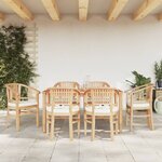 vidaXL Ensemble à dîner de jardin 7 Pièces Bois de teck solide