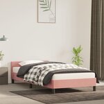 vidaXL Cadre de lit avec tête de lit Rose 100x200 cm Velours