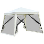 Tonnelle barnum style colonial dim. 3L x 3l x 2 45H m 4 moustiquaires 2 zippées beige noir
