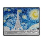 STARRY NIGHT IN PARIS Colored 1 onces argent & 14 onces Copper monnaie 5000 Francs Chad 2023