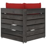 vidaXL Canapé de jardin 2 places avec coussins bois imprégné de gris