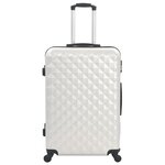vidaXL Valise rigide 3 Pièces Argenté brillant ABS