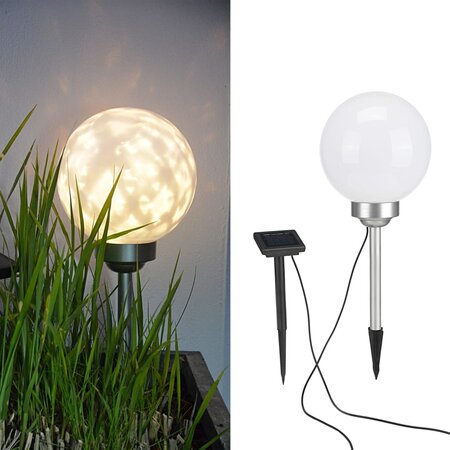 HI Lampe boule solaire rotative à LED de jardin 20 cm