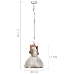 vidaXL Lampe suspendue industrielle 25 W Argenté Rond 30 cm E27