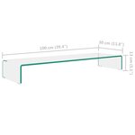 vidaXL Meuble TV / pour moniteur 100 x 30 x 13 cm Verre Transparent