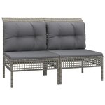 vidaXL Salon de jardin 10 Pièces avec coussins Gris Résine tressée