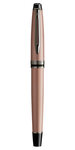 Waterman expert stylo roller  or rose métallisé  recharge noire pointe fine  coffret cadeau