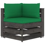vidaXL Salon de jardin 6 Pièces avec coussins Bois imprégné de gris