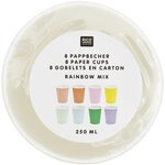 8 gobelets en carton multicolores