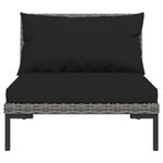 vidaXL Salon de jardin 10 Pièces avec coussins Résine tressée Gris foncé