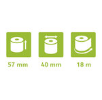 Bobine Pour Tickets De Carte Bancaire 57x40mm - 18m - 1 Pli Thermique 55g/m2 Sans Phénol Et Sans Plastique. - Blanc - X 120 - Exacompta