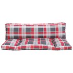 vidaXL Coussins de palette 2 Pièces motif à carreaux rouge tissu