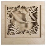 Kit bois cadre à motif3d toucan  fsc100  nature  24x24x6 5cm  11 parties  boîte 1kit