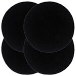 vidaXL Napperons 4 Pièces Noir Plain 38 cm Rond Coton