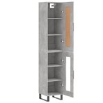 vidaXL Buffet haut Gris béton 34 5x34x180 cm Bois d'ingénierie