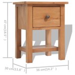 vidaXL Tables de chevet 2 Pièces 36x30x47 cm Bois de chêne massif