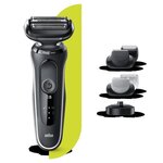Braun series 5 50-w4650cs tondeuse barbe - 3 sabots - station de charge - technologie wet&dry - autonomie 50min