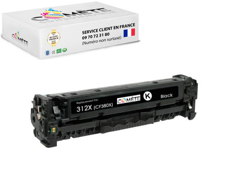 1 toner compatible avec hp 312x cf380x (312a cf380a) noir