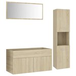 vidaXL Ensemble de meubles de salle de bain Chêne sonoma Aggloméré