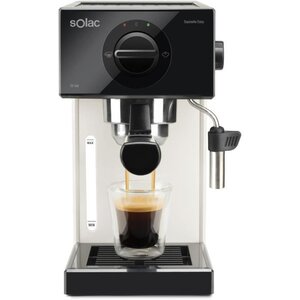 SOLAC Squissita Easy Ivory - Machine à expresso - 1050W - 20 bars - Pompe italienne - Système Double Cream - Noir et Ivoire