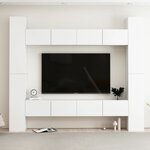 vidaXL Ensemble de meubles TV 8 Pièces Blanc Aggloméré