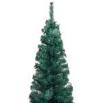 vidaXL Sapin de Noël artificiel mince pré-éclairé et boules vert 120cm