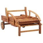 vidaXL Chaise longue avec coussin Bois d'acacia solide