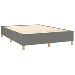 vidaXL Lit à sommier tapissier avec matelas Gris foncé 140x190cm Tissu