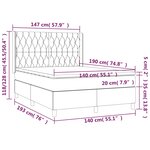 vidaXL Sommier tapissier avec matelas et LED Bleu 140x190 cm Tissu