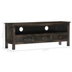 vidaXL Meuble TV Noir 120x30x45 cm Bois solide de manguier