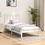 vidaXL Cadre de lit Blanc Bois de pin massif 90x200 cm