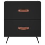 vidaXL Table de chevet noir 40x35x47 5 cm bois d’ingénierie