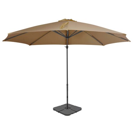 vidaXL Parasol avec base portable Taupe