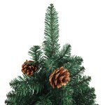 vidaXL Sapin de Noël mince pré-éclairé et boules vert 150 cm