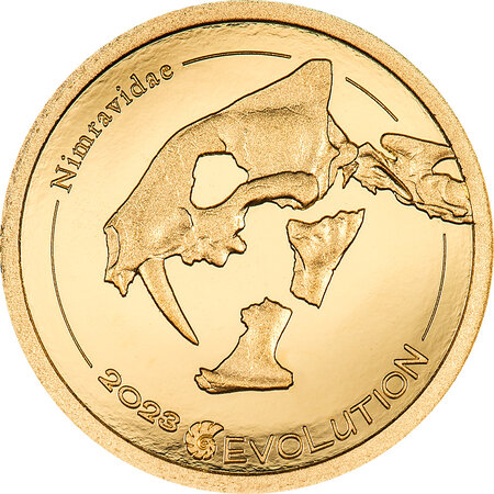Pièce de monnaie en Or 1000 Togrog g 0.5 Millésime 2023 Evolution of Life GOLDEN NIMRAVIDAE