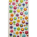 Autocollants réutilisables - Relief 3D - Fleurs - Paillettes