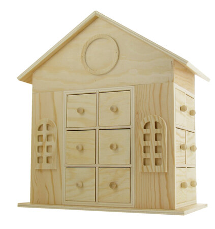 Maison de l'Avent bois 29x14x30 cm