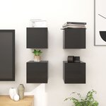 vidaXL Meubles TV muraux 4 Pièces Noir brillant 30 5x30x30 cm