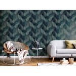 DUTCH WALLCOVERINGS Papier peint Palm Bleu pétrole
