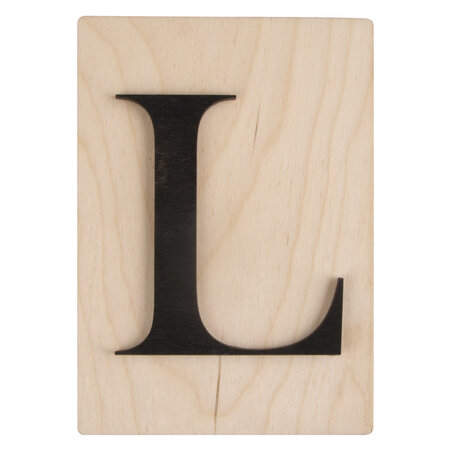 Lettre en bois L  FSC Mixed Credit  noir  10 5x14 8cm