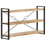 vidaXL Bibliothèque à 3 niveaux 140x30x80 cm Bois de manguier massif