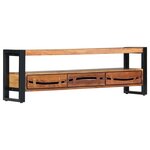 vidaXL Meuble TV 140x30x45 cm Bois d'acacia massif