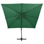 vidaXL Parasol déporté à double toit 300x300 cm Vert