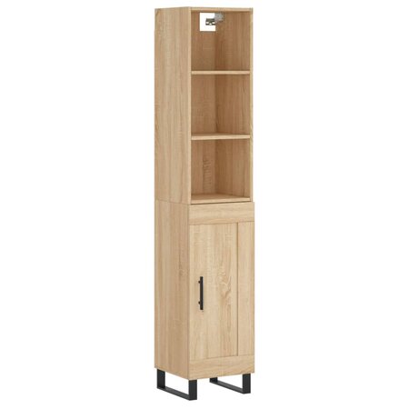 vidaXL Buffet haut Chêne sonoma 34 5x34x180 cm Bois d'ingénierie