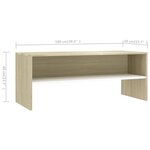 vidaXL Meuble TV Blanc et chêne sonoma 100 x 40 x 40 cm Aggloméré