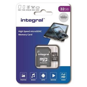 INTEGRAL MEMORY Micro SDXC 32GB Haute Vitesse 100MB/s de vitesse de transfert