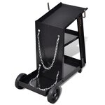 vidaXL Chariot de soudage avec 3 étagères d'atelier Noir